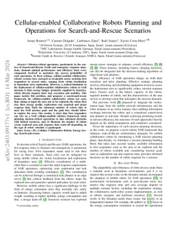 Cellular-enabled Collaborative Robots Planning and Operations for
  Search-and-Rescue Scenarios