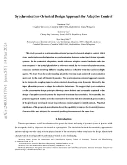 Synchronisation-Oriented Design Approach for Adaptive Control