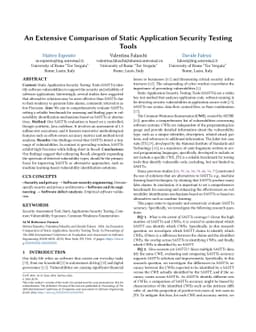 An Extensive Comparison of Static Application Security Testing Tools