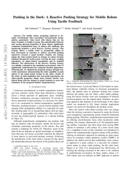 Pushing in the Dark: A Reactive Pushing Strategy for Mobile Robots Using
  Tactile Feedback