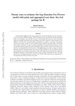 Twenty ways to estimate the Log Gaussian Cox Process model with point
  and aggregated case data: the rts2 package for R