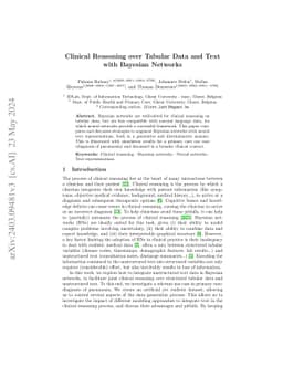 Clinical Reasoning over Tabular Data and Text with Bayesian Networks