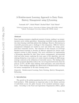 A Reinforcement Learning Approach to Dairy Farm Battery Management using
  Q Learning