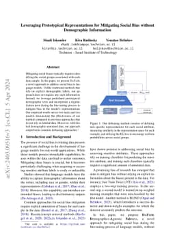 Leveraging Prototypical Representations for Mitigating Social Bias
  without Demographic Information