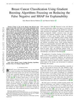 Breast Cancer Classification Using Gradient Boosting Algorithms Focusing on Reducing the False Negative and SHAP for Explainability