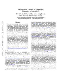 Self-Supervised Learning for Time Series: Contrastive or Generative?