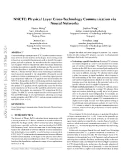 NNCTC: Physical Layer Cross-Technology Communication via Neural Networks
