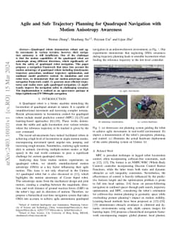 Agile and Safe Trajectory Planning for Quadruped Navigation with Motion
  Anisotropy Awareness