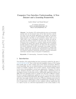 Computer User Interface Understanding. A New Dataset and a Learning
  Framework