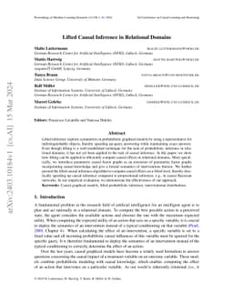 Lifted Causal Inference in Relational Domains