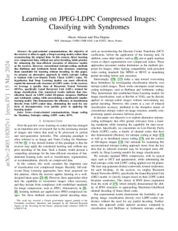 Learning on JPEG-LDPC Compressed Images: Classifying with Syndromes