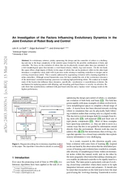 An Investigation of the Factors Influencing Evolutionary Dynamics in the
  Joint Evolution of Robot Body and Control
