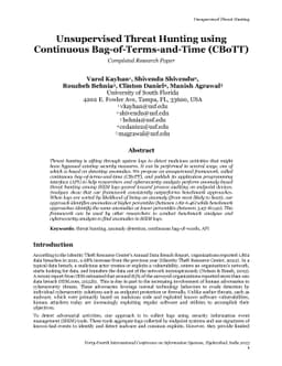 Unsupervised Threat Hunting using Continuous Bag-of-Terms-and-Time
  (CBoTT)