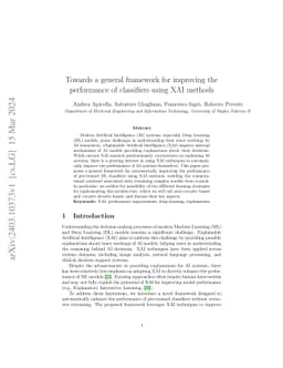 Towards a general framework for improving the performance of classifiers
  using XAI methods
