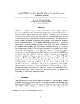 Can a GPT4-Powered AI Agent Be a Good Enough Performance Attribution
  Analyst?