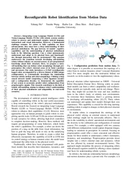 Reconfigurable Robot Identification from Motion Data