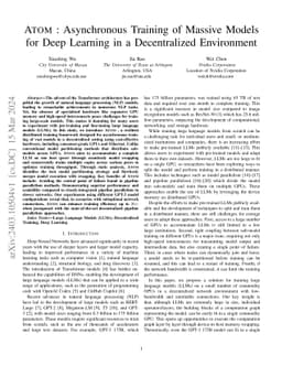 ATOM: Asynchronous Training of Massive Models for Deep Learning in a
  Decentralized Environment