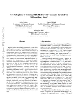 How Suboptimal is Training rPPG Models with Videos and Targets from
  Different Body Sites?