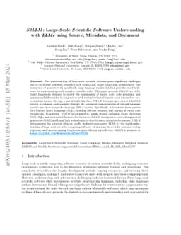 S3LLM: Large-Scale Scientific Software Understanding with LLMs using
  Source, Metadata, and Document