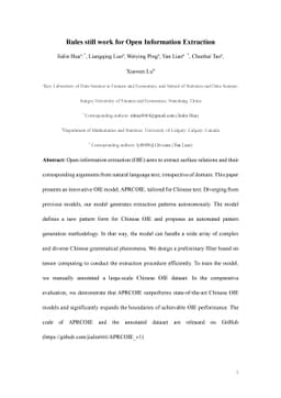 Rules still work for Open Information Extraction