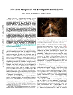 Task-Driven Manipulation with Reconfigurable Parallel Robots