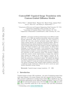 ContourDiff: Unpaired Image Translation with Contour-Guided Diffusion
  Models