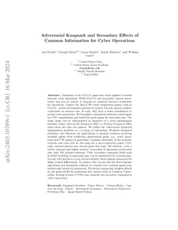Adversarial Knapsack and Secondary Effects of Common Information for
  Cyber Operations