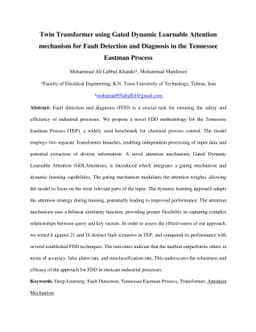 Twin Transformer using Gated Dynamic Learnable Attention mechanism for
  Fault Detection and Diagnosis in the Tennessee Eastman Process