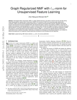 Graph Regularized NMF with L20-norm for Unsupervised Feature Learning