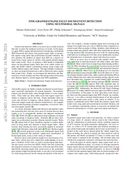 Fine-Grained Engine Fault Sound Event Detection Using Multimodal Signals