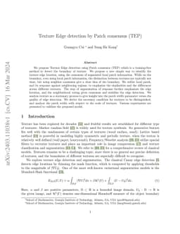 Texture Edge detection by Patch consensus (TEP)