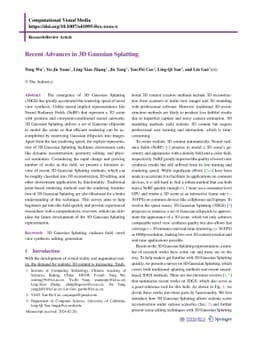 Recent Advances in 3D Gaussian Splatting