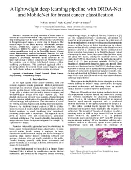 A lightweight deep learning pipeline with DRDA-Net and MobileNet for
  breast cancer classification