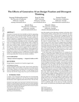 The Effects of Generative AI on Design Fixation and Divergent Thinking