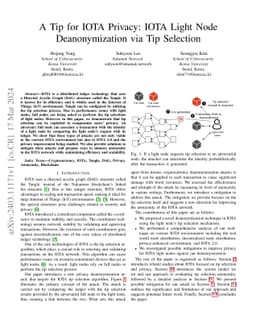 A Tip for IOTA Privacy: IOTA Light Node Deanonymization via Tip
  Selection
