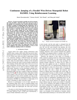 Continuous Jumping of a Parallel Wire-Driven Monopedal Robot RAMIEL
  Using Reinforcement Learning