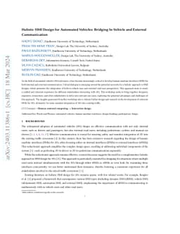 Holistic HMI Design for Automated Vehicles: Bridging In-Vehicle and
  External Communication