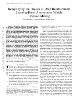 Demystifying the Physics of Deep Reinforcement Learning-Based Autonomous
  Vehicle Decision-Making
