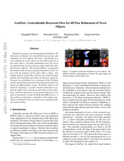 GenFlow: Generalizable Recurrent Flow for 6D Pose Refinement of Novel
  Objects