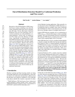 Out-of-Distribution Detection Should Use Conformal Prediction (and
  Vice-versa?)