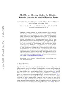 MedMerge: Merging Models for Effective Transfer Learning to Medical Imaging Tasks