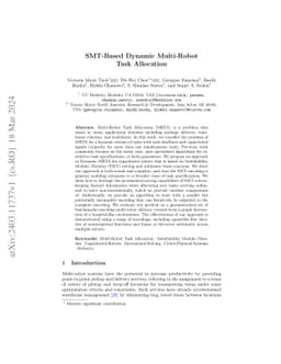 SMT-Based Dynamic Multi-Robot Task Allocation