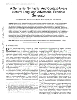 SSCAE -- Semantic, Syntactic, and Context-aware natural language
  Adversarial Examples generator