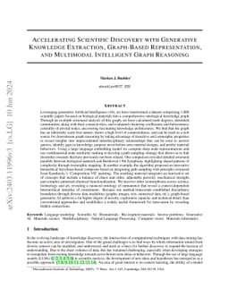 Accelerating Scientific Discovery with Generative Knowledge Extraction,
  Graph-Based Representation, and Multimodal Intelligent Graph Reasoning