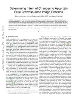 Determining Intent of Changes to Ascertain Fake Crowdsourced Image
  Services