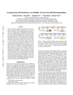 Learning Time Slot Preferences via Mobility Tree for Next POI
  Recommendation