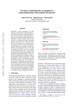Syn-QA2: Evaluating False Assumptions in Long-tail Questions with
  Synthetic QA Datasets