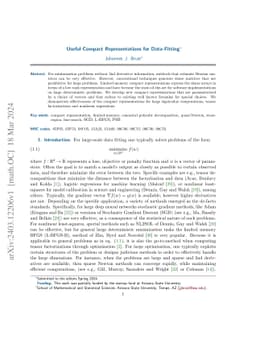 Useful Compact Representations for Data-Fitting