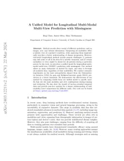 A Unified Model for Longitudinal Multi-Modal Multi-View Prediction with
  Missingness