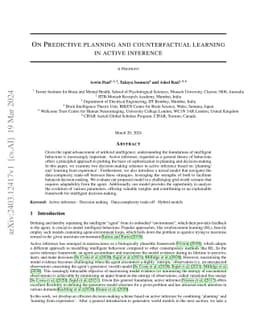 On Predictive planning and counterfactual learning in active inference